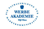 Logo Werbeakademie Wien blau und weiss