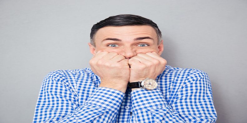 Stress Angst nervoeser Mann