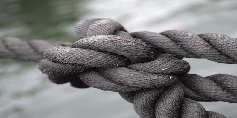 Stress - chronischer Stress Seil verknotet